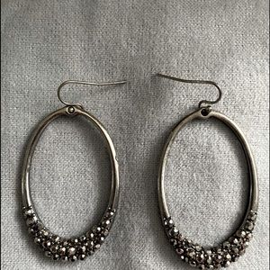 Vintage Fashion Rhinestone pierced hoops